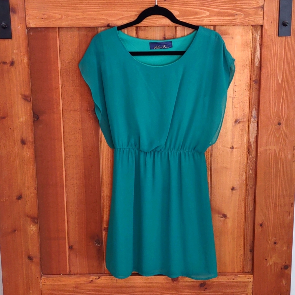 Blue rain, S, simple green dress